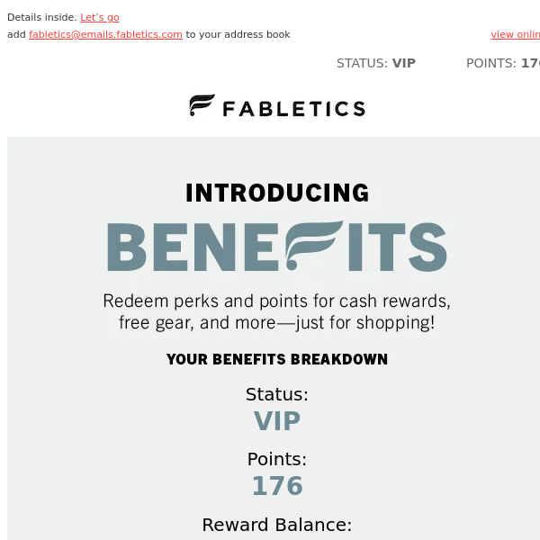 VIP 101: BeneFits Rewards Program - Fabletics