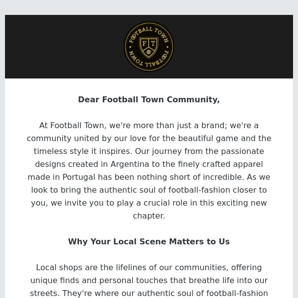 Join Football Town's Global Team - Let's Spread the Authentic Soul of Football-Fashion!