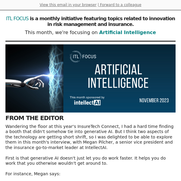November FOCUS: Artificial Intelligence