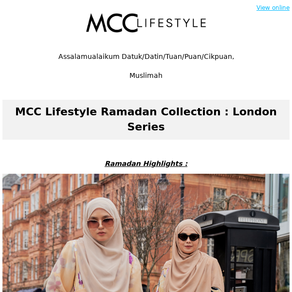 MCC Lifestyle Unveils Its Ramadan Collection..