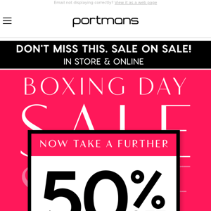 Shop Boxing Day Sale! Take A Further 50% Off Now!