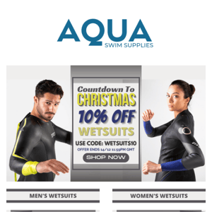 🔊 Countdown to Christmas! 10% OFF Wetsuits 😋🏃