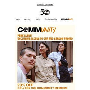 Community only 20% Off ending soon