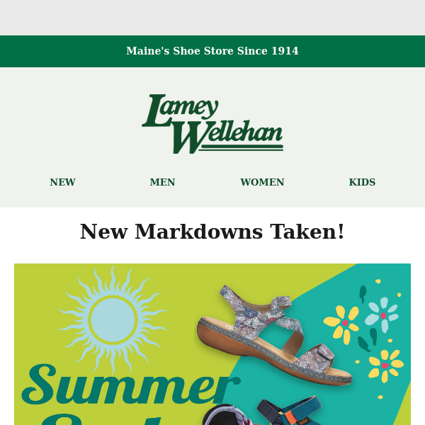 New Markdowns on Sandals at Lamey Wellehan