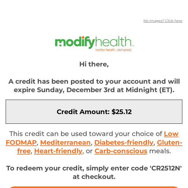 A $25.12 credit has been added to your account!