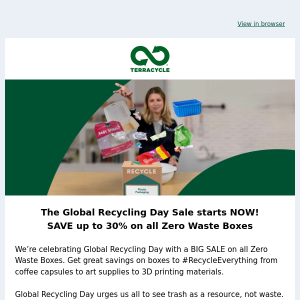 Save up to 30% on Zero Waste Boxes! The Global Recycling Day sale starts now