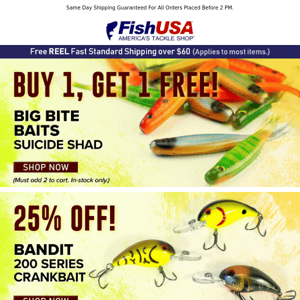 Buy One, Get One Free Big Bite Baits Suicide Shad!