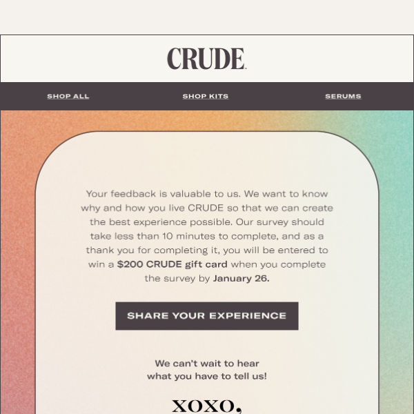 Last Chance: $200 from CRUDE💫