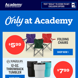Shop Folding Chairs, Starting at $5.99