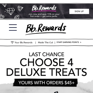 💥 Last chance: get 4 deluxe treats (+ extras 💓 )