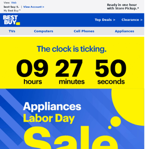 Appliances Labor Day Sale ends today!