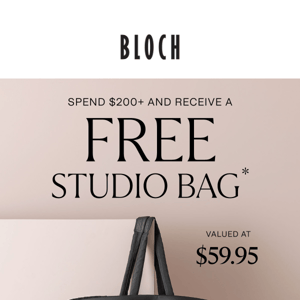 Receive a free studio bag when you spend over $200 this back to dance.