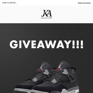 WIN A FREE PAIR OF AIR JORDAN 4 "BLACK CANVAS" 🔥