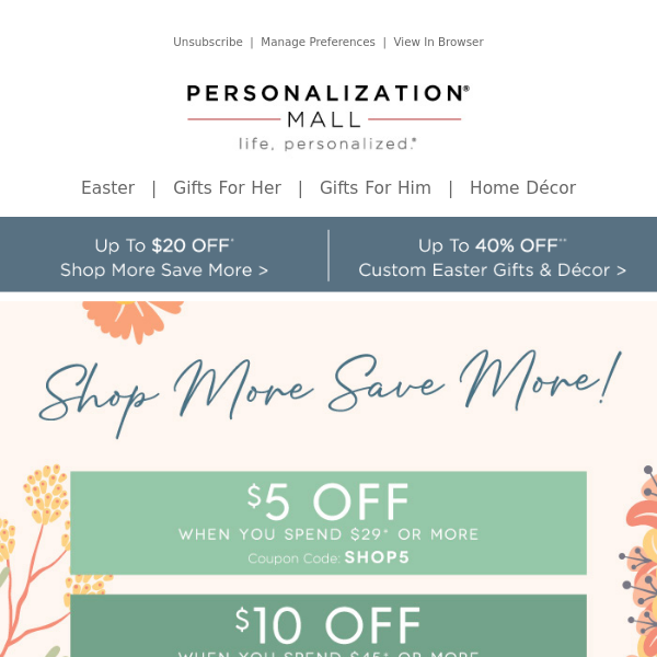 Shop More Save More | Redeem Your $20 Off Coupon