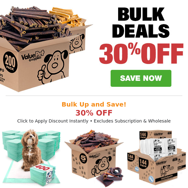 Bulk Up and Save - 30% Off