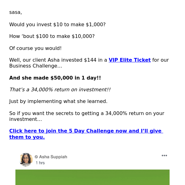 Would you invest $144 to make $50,000 (in 1 day)?