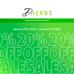 Enjoy 20% Off The Entire Store!!!