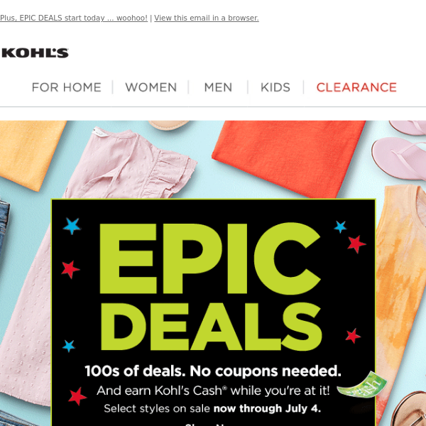 Kohl's: Take up to 70% off clearance items - Clark Deals