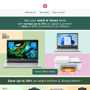 Save up to 25% on home office essentials + save on tax software.