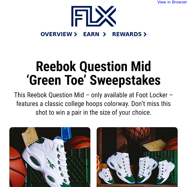 The Reebok Question Mid ‘Green Toe’ Sweepstakes