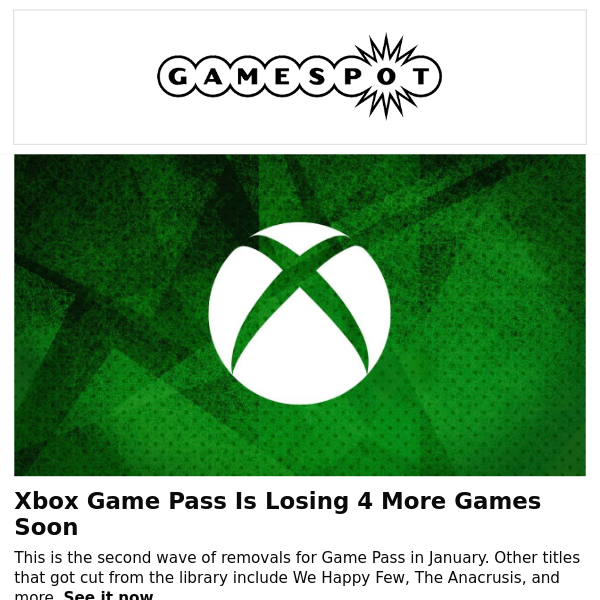 Xbox Game Pass Is Losing 4 More Games - GameSpot