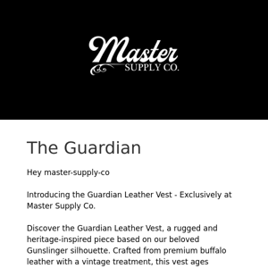 Master Supply Co Introducing The Guardian