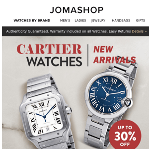 New Arrivals: Iconic CARTIER WATCHES