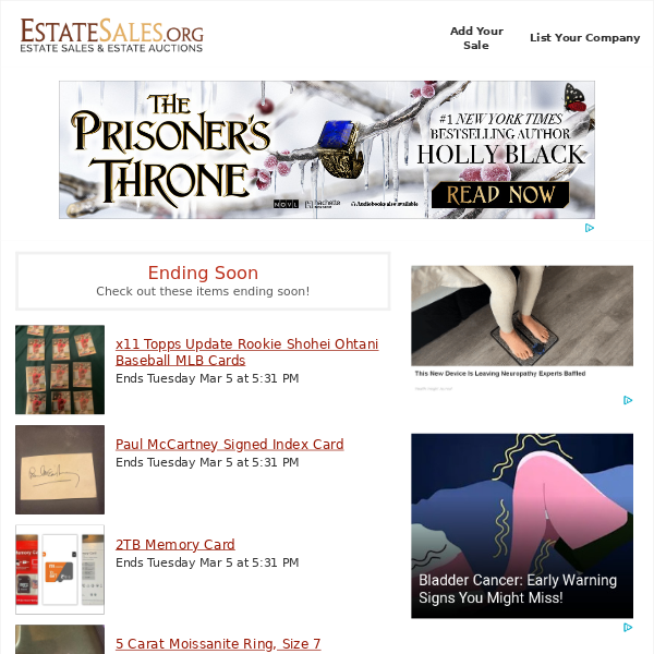 Your daily items for sale on EstateSales.org