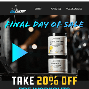 Last Call For 20% Off Pre-Workouts 💪✨