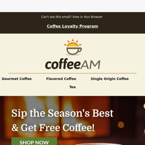 Celebrate the Holidays with FREE Coffee!