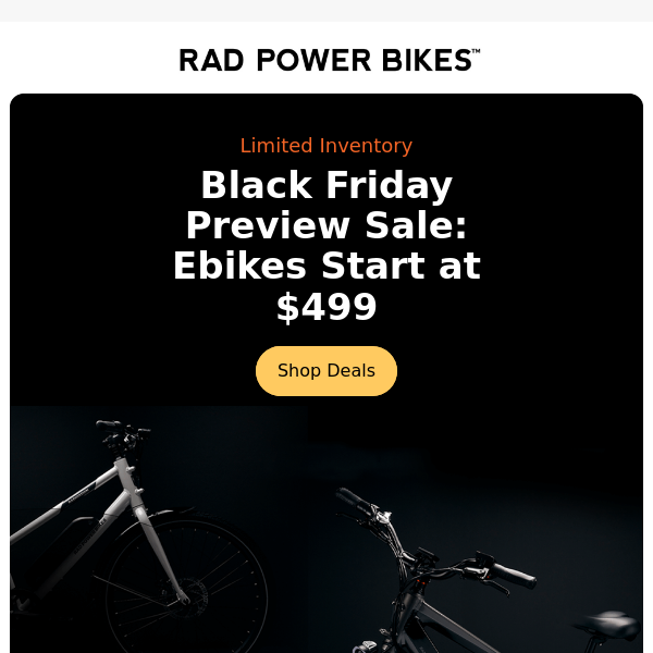 Black Friday Preview: Ebikes Start at $499 - Rad Power Bikes