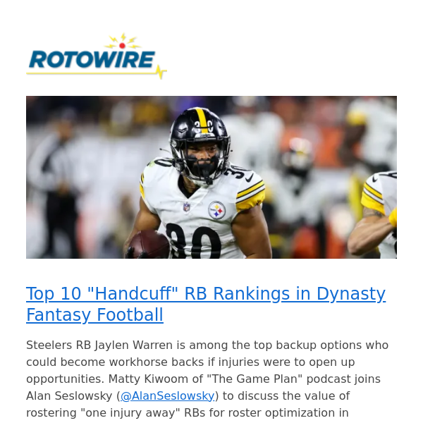 rotowire nfl lineup