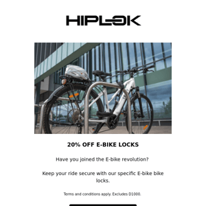 Riding an E-bike? ⚡ 20% off E-bike locks 🔒