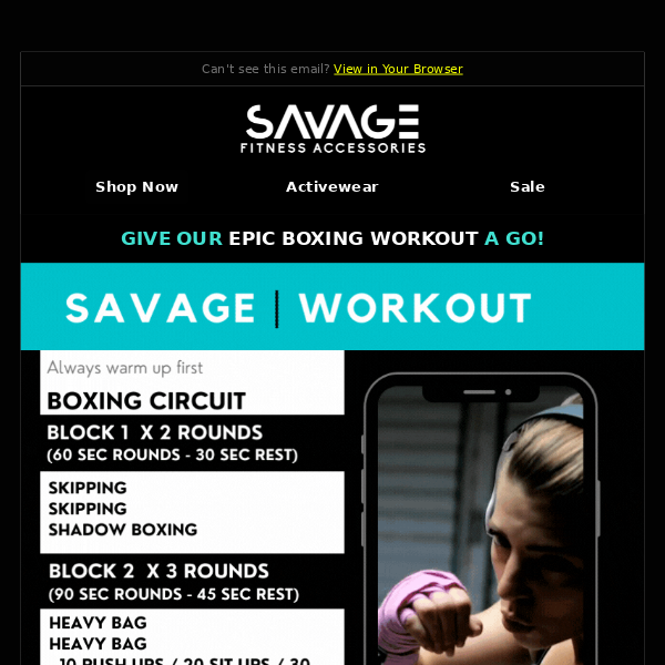 Hey Savage Fitness Accessories, are you ready for our Boxing workout? 🥊