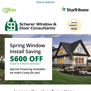 Save Now on Marvin Window Installation