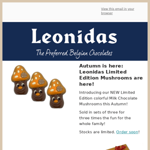 🍄🍄Leonidas Limited Edition Mushroom Figurines are here 🍄🍄