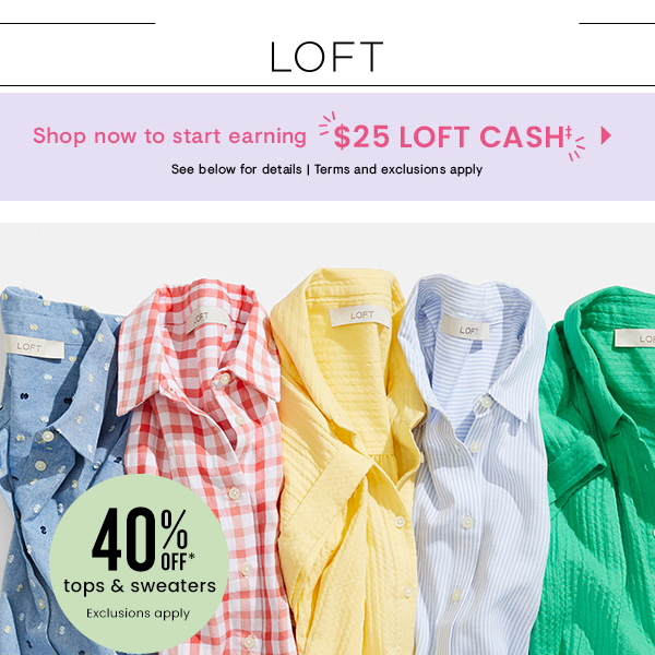 Your new spring tops are 40% off