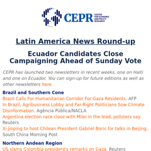 LANR [October 13, 2023]: Ecuador Candidates Close Campaigning Ahead of Sunday Vote