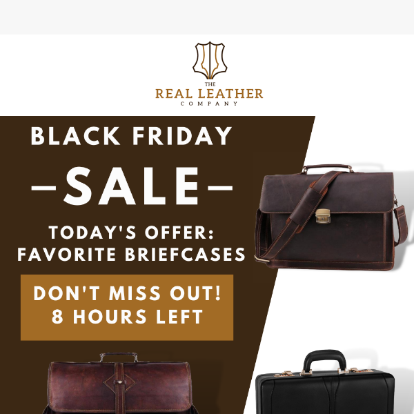 8 hours left - Save 20% on Briefcases before midnight 👀