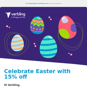 15% off ends soon 🐣 Celebrate Easter with discounted lessons 🌼