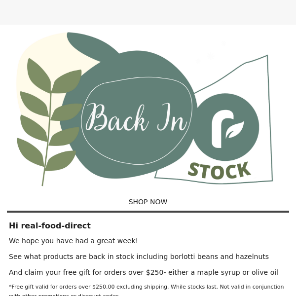 Real Food Direct ... BACK IN STOCK