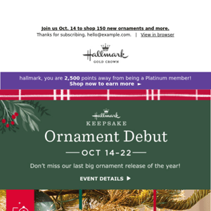 Save the date for Ornament Debut!