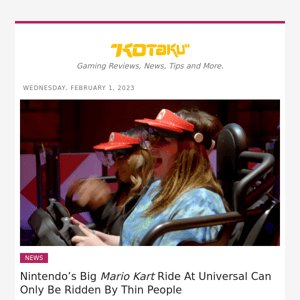 Nintendo’s Big Mario Kart Ride At Universal Can Only Be Ridden By Thin People