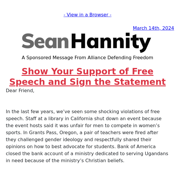 Sign this free speech statement