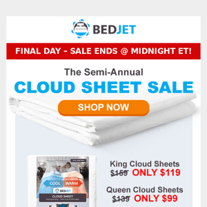 ⌛ Cloud Sheet Sale ends TODAY