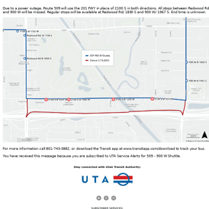 509 - 900 W Shuttle detour