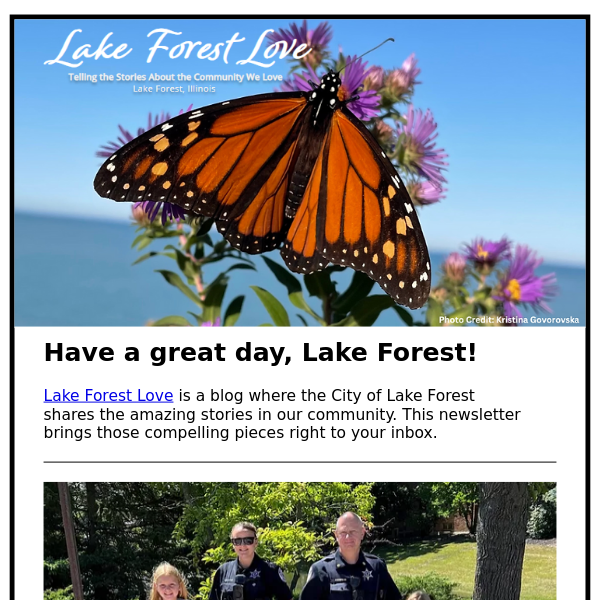 What's New on Lake Forest Love?