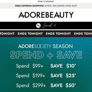 Spend & Save ends tonight!