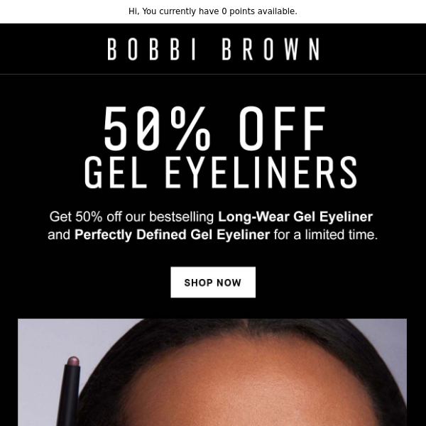 50% off our bestselling gel eyeliners + 25% off sitewide