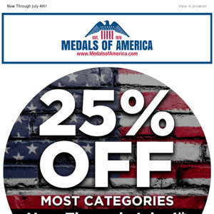 4th of July Sale! 25% OFF!